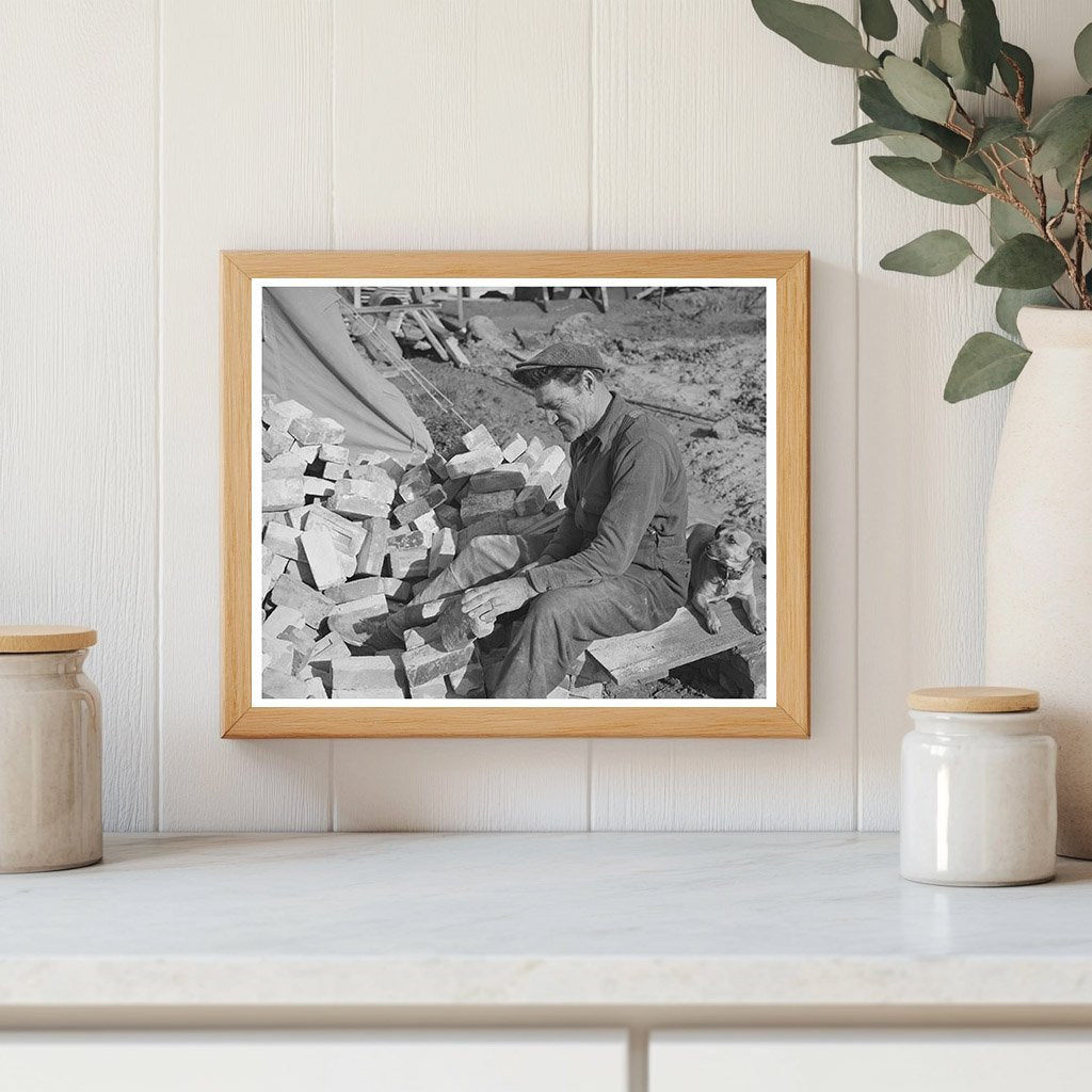 Man Building Trailer Court in San Diego December 1940