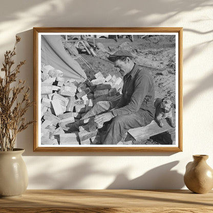 Man Building Trailer Court in San Diego December 1940