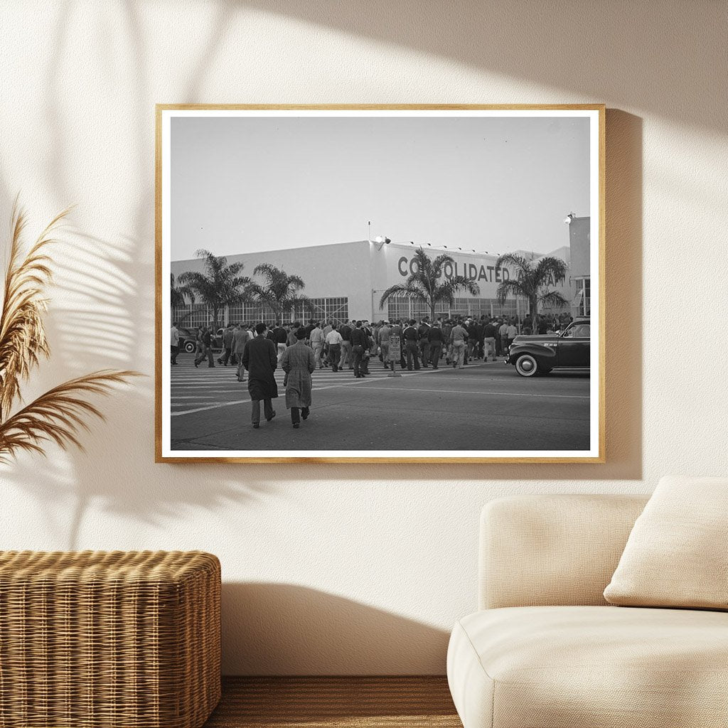 Employees Walking to Work at Consolidated Aircraft 1940