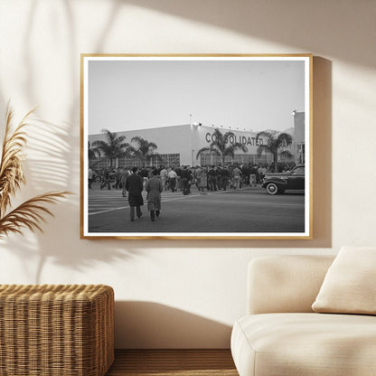Employees Walking to Work at Consolidated Aircraft 1940