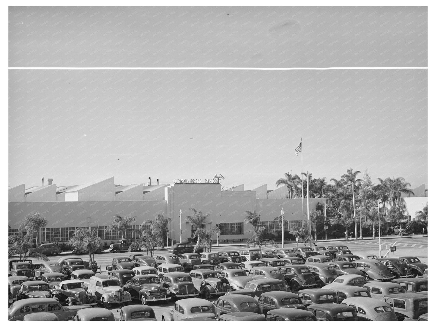 Vintage 1940 Photo of Consolidated Aircraft in San Diego