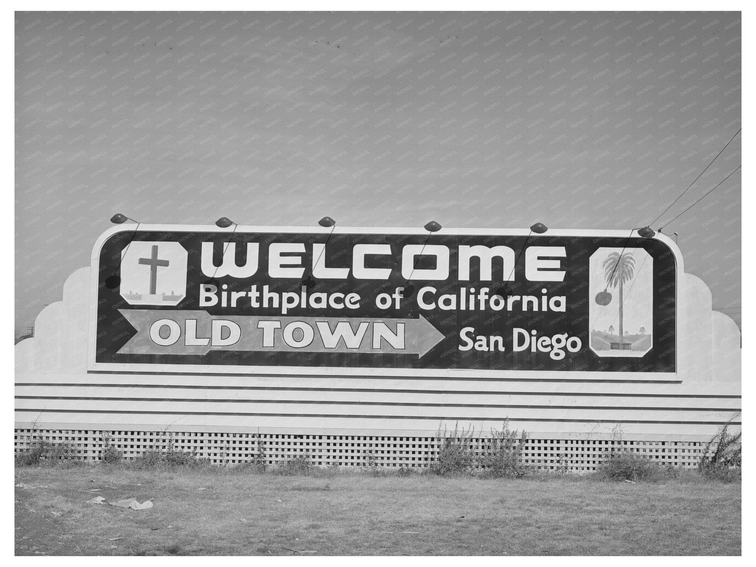 San Diego Welcome Sign Vintage Image December 1940