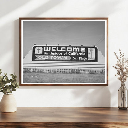 San Diego Welcome Sign Vintage Image December 1940