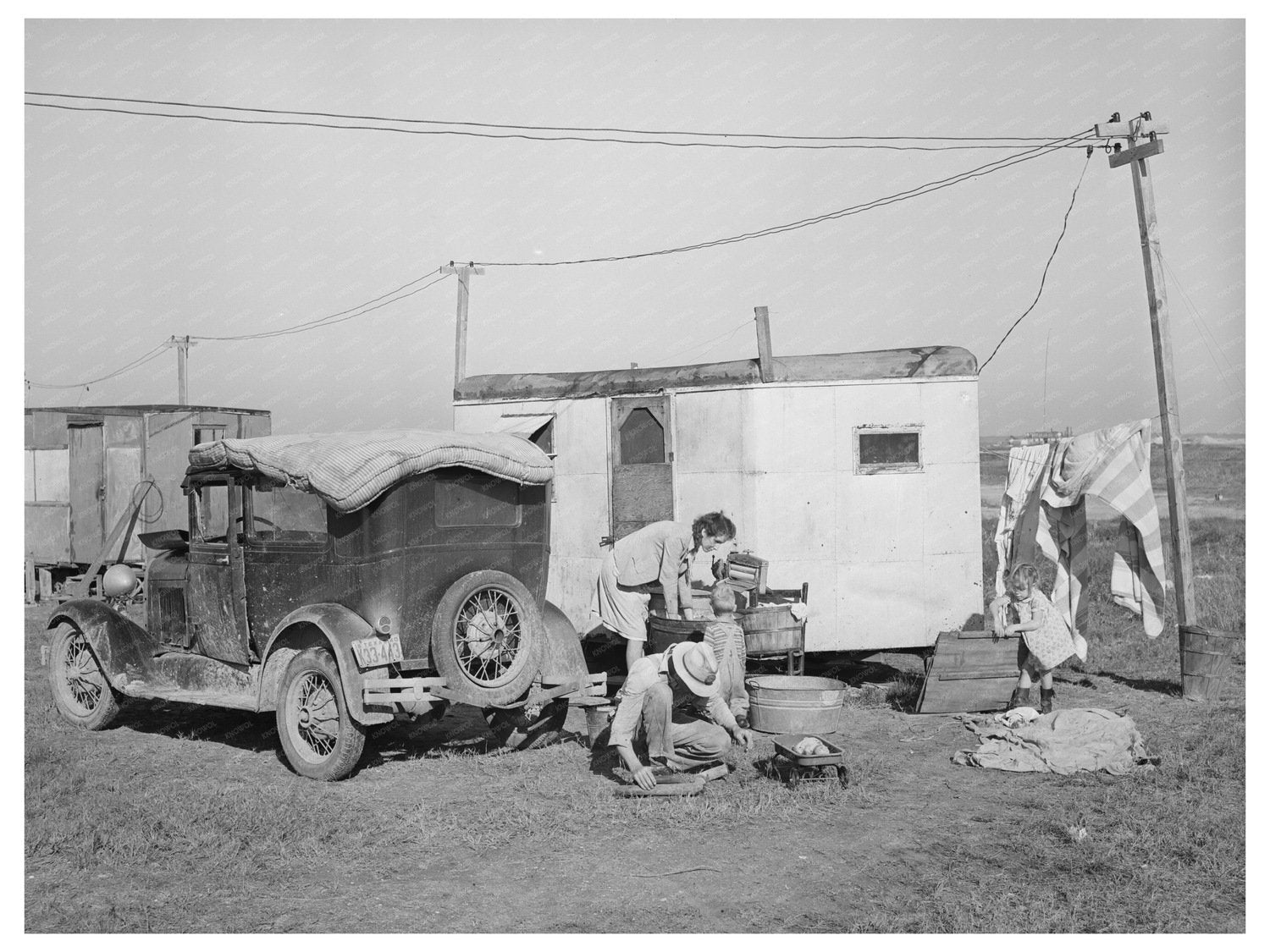 1940 Vintage Photo of Trailer Court in Corpus Christi Texas