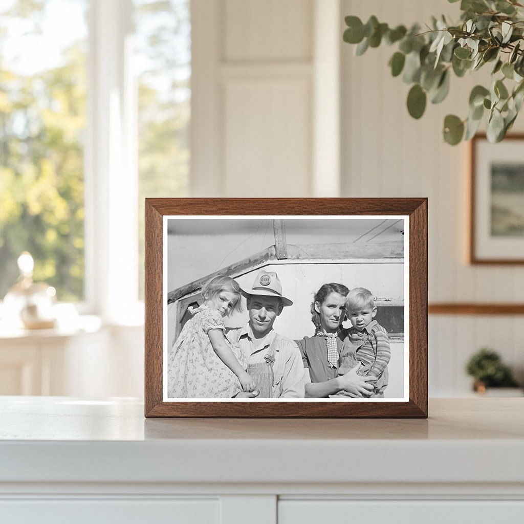 Family in Trailer Corpus Christi Texas 1940