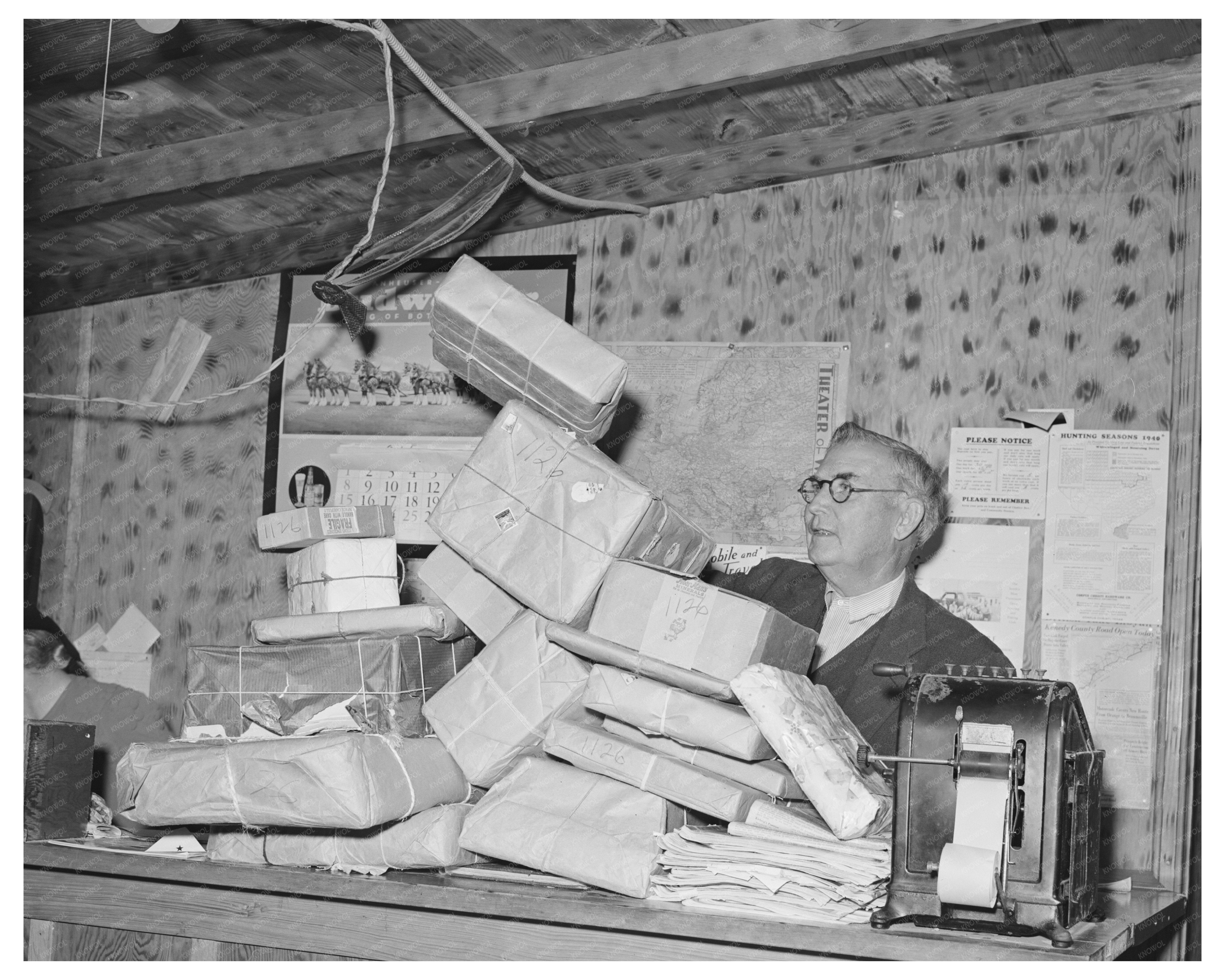 Christmas Mail Sorting in Corpus Christi Texas 1944