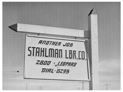 Corpus Christi Lumber Company Sign December 1940