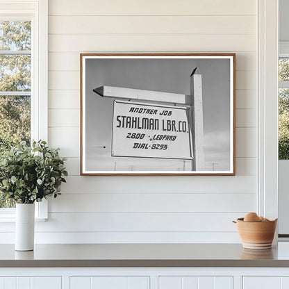 Corpus Christi Lumber Company Sign December 1940