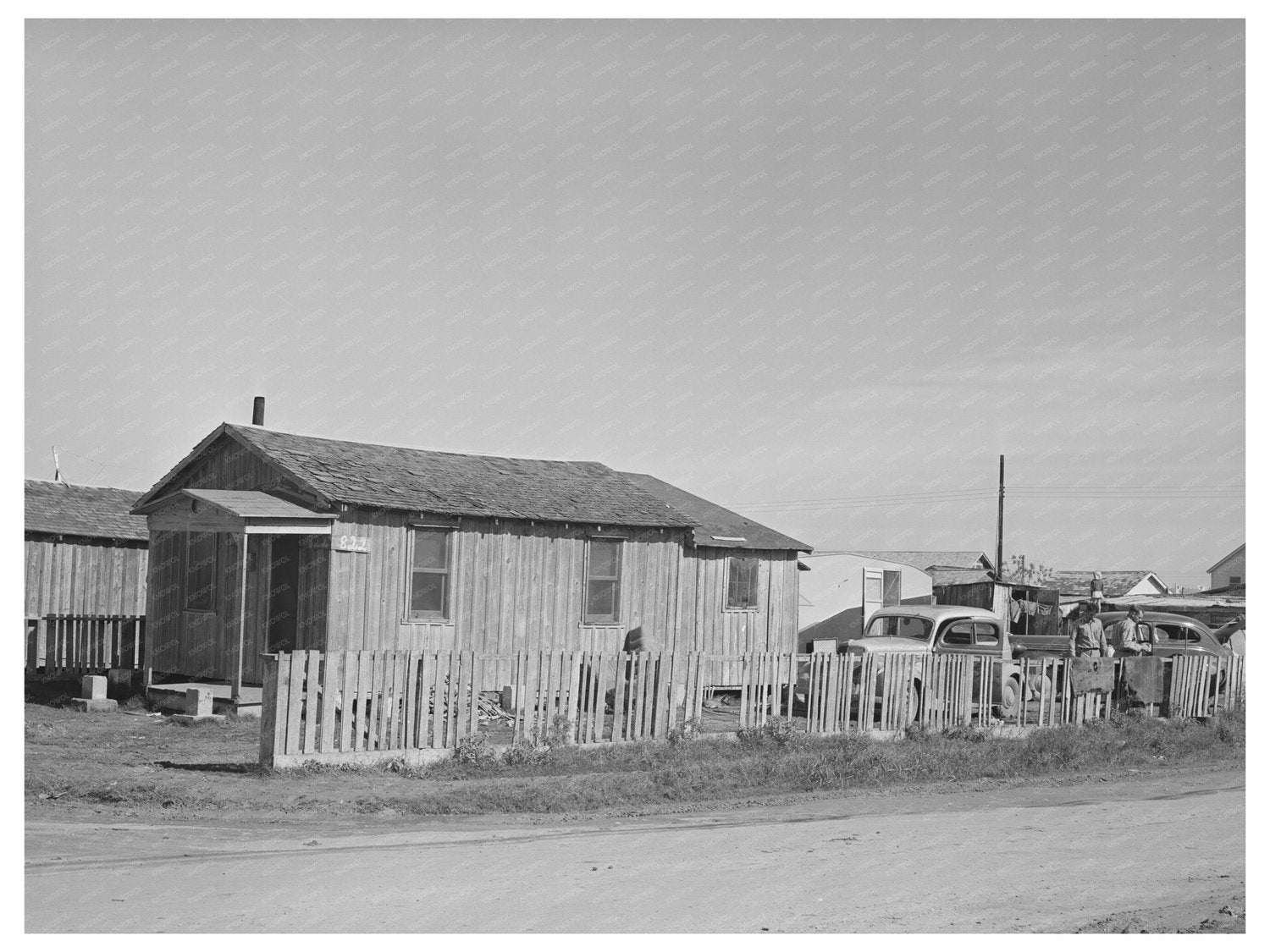 1940 Vintage Image of Corpus Christi House and Trailer