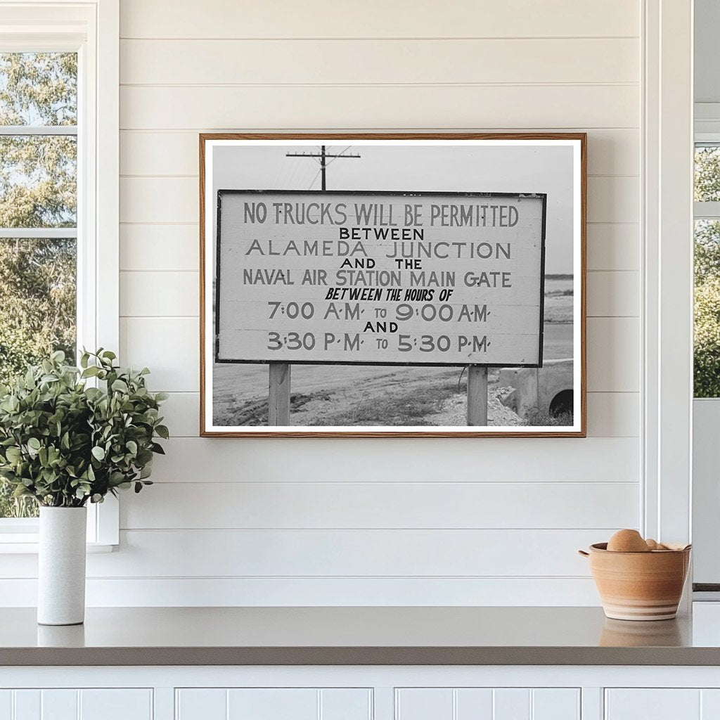 Traffic Sign at Naval Air Base Construction Corpus Christi 1940