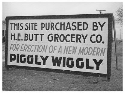 Grocery Store Construction Sign Nueces County 1944