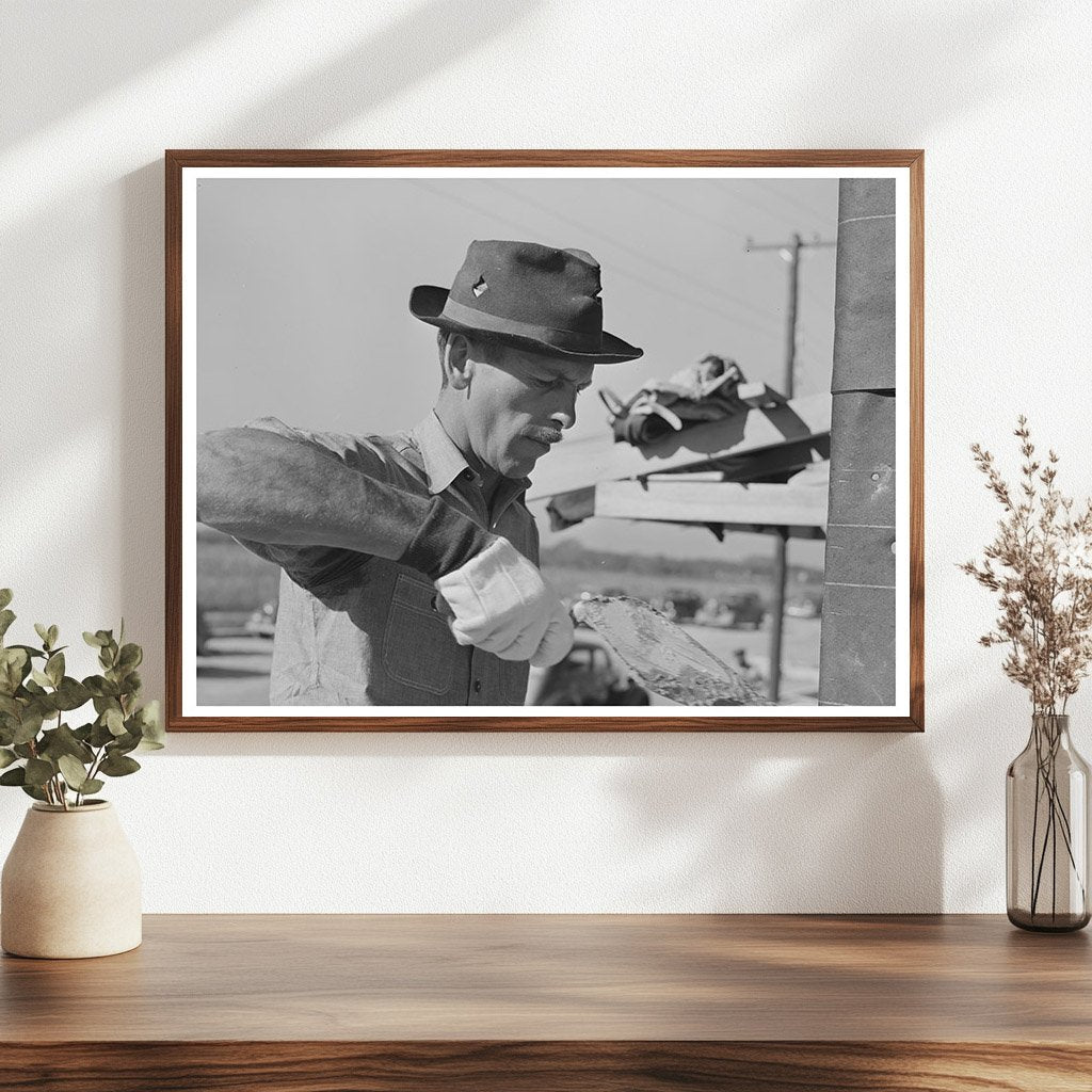 1940 Vintage Image of Bricklayer on U.S.H.A. Project Texas