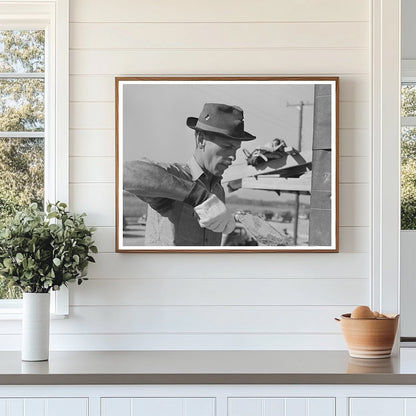 1940 Vintage Image of Bricklayer on U.S.H.A. Project Texas