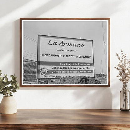 Wartime Housing Development Sign Corpus Christi Texas 1944