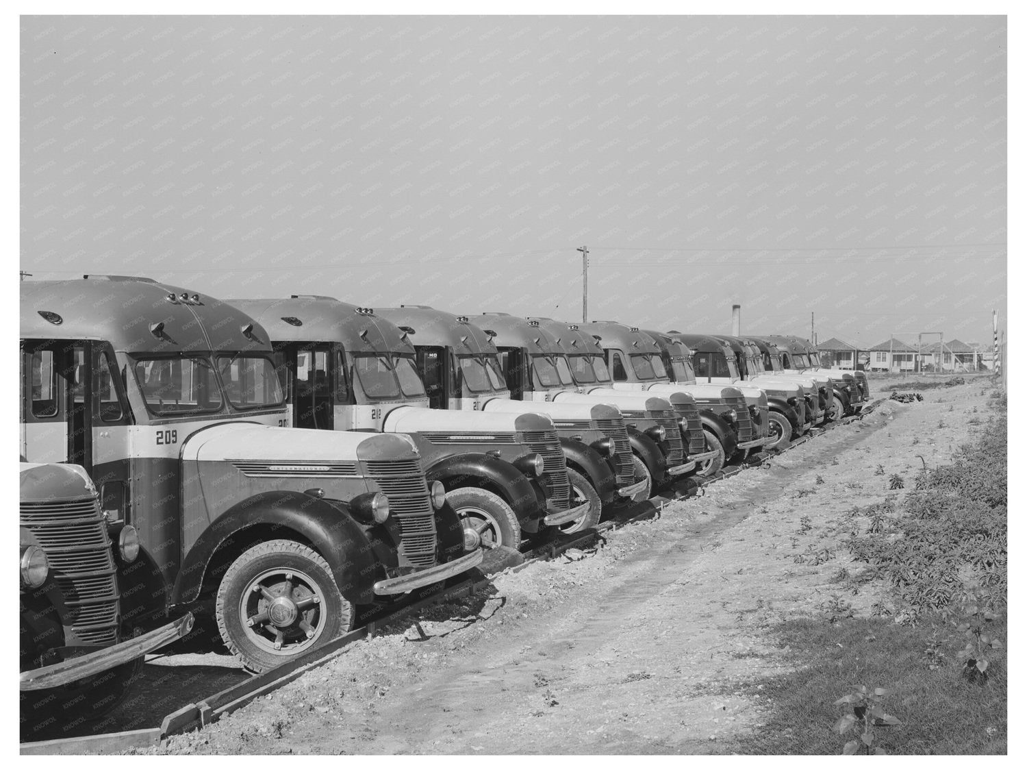 Buses for Workmen at Naval Air Base Corpus Christi 1944