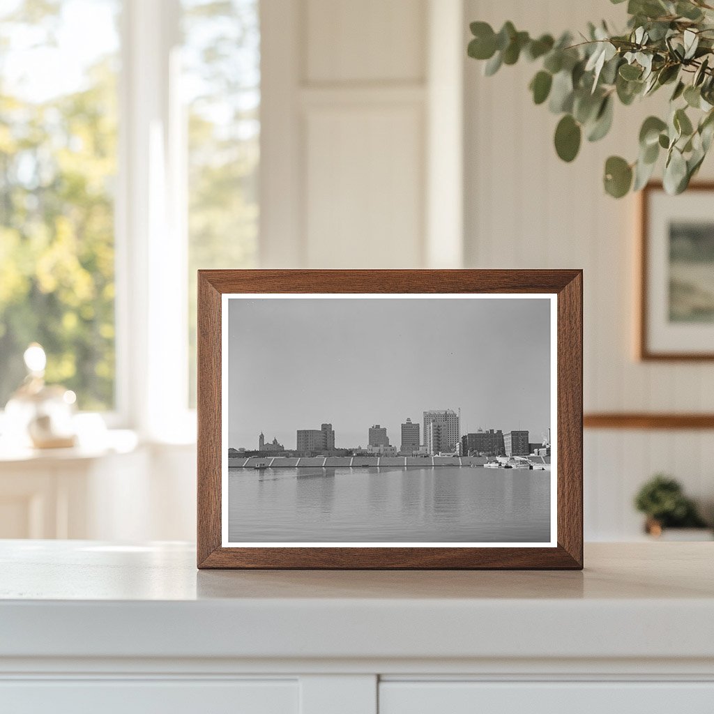 Corpus Christi Business District with Seawall December 1940