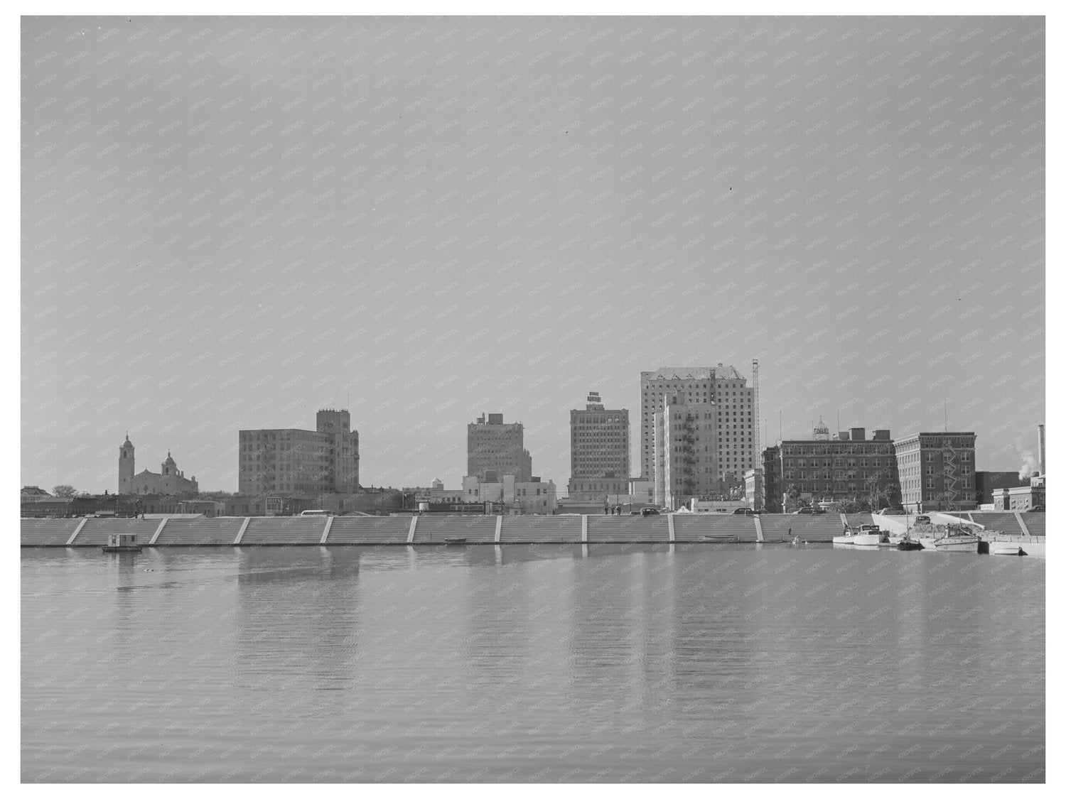 Corpus Christi Business District December 1940 Seawall Construction