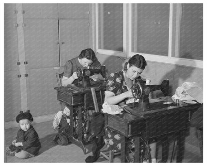 Wives Sewing at Yuba City Farm Security Camp December 1940