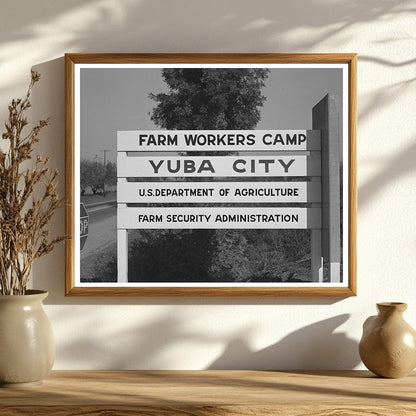 Yuba City Farm Workers Camp Sign December 1940