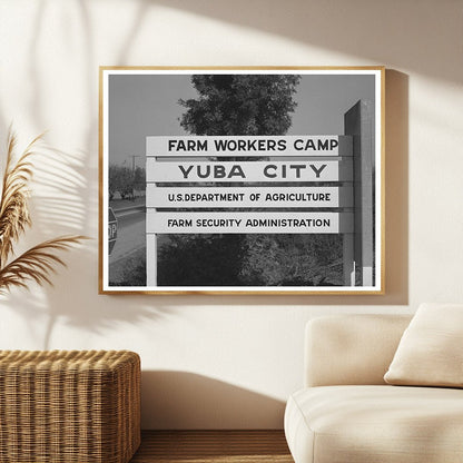 Yuba City Farm Workers Camp Sign December 1940