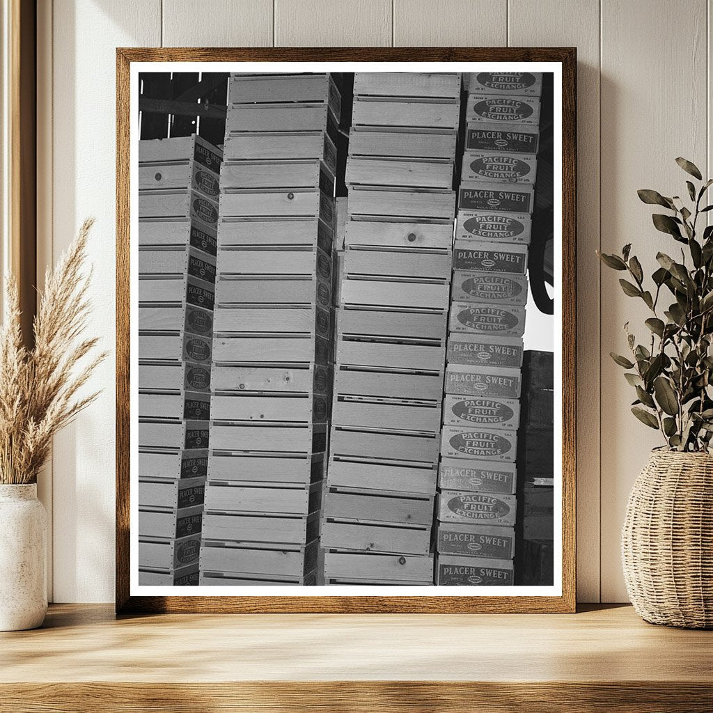 Fruit Crates in Loomis California December 1940