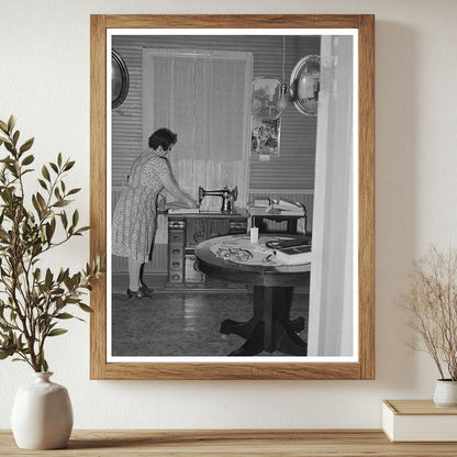 Farmers Wife Sewing in Auburn California December 1940