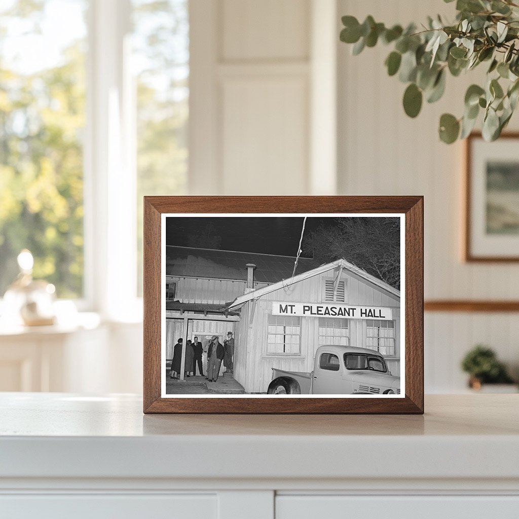 Farmers Leaving Night Meeting in Gold Hill California 1940