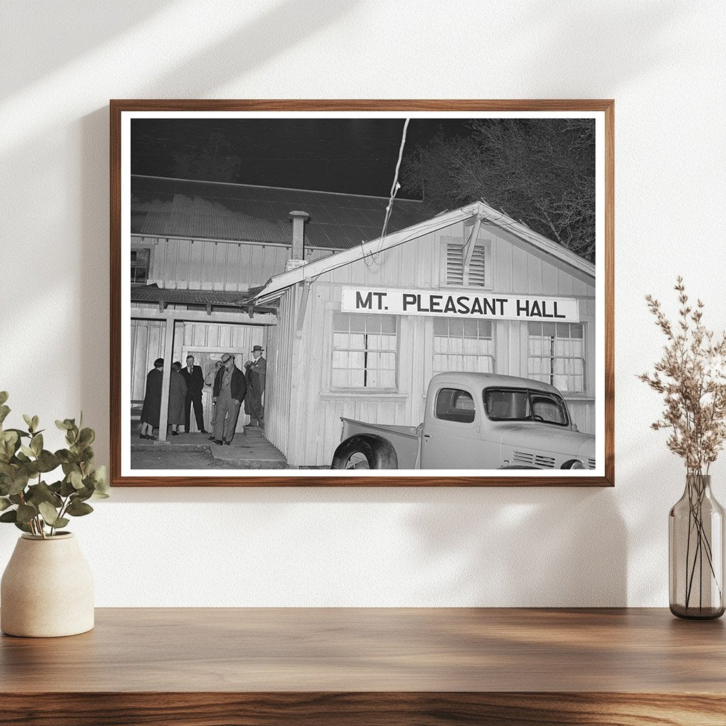 Farmers Leaving Night Meeting in Gold Hill California 1940