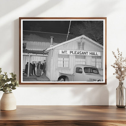 Farmers Leaving Night Meeting in Gold Hill California 1940