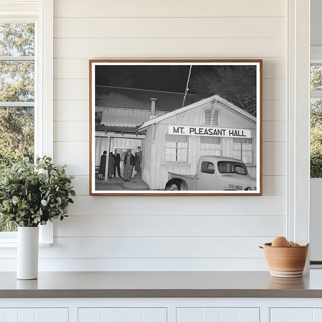 Farmers Leaving Night Meeting in Gold Hill California 1940