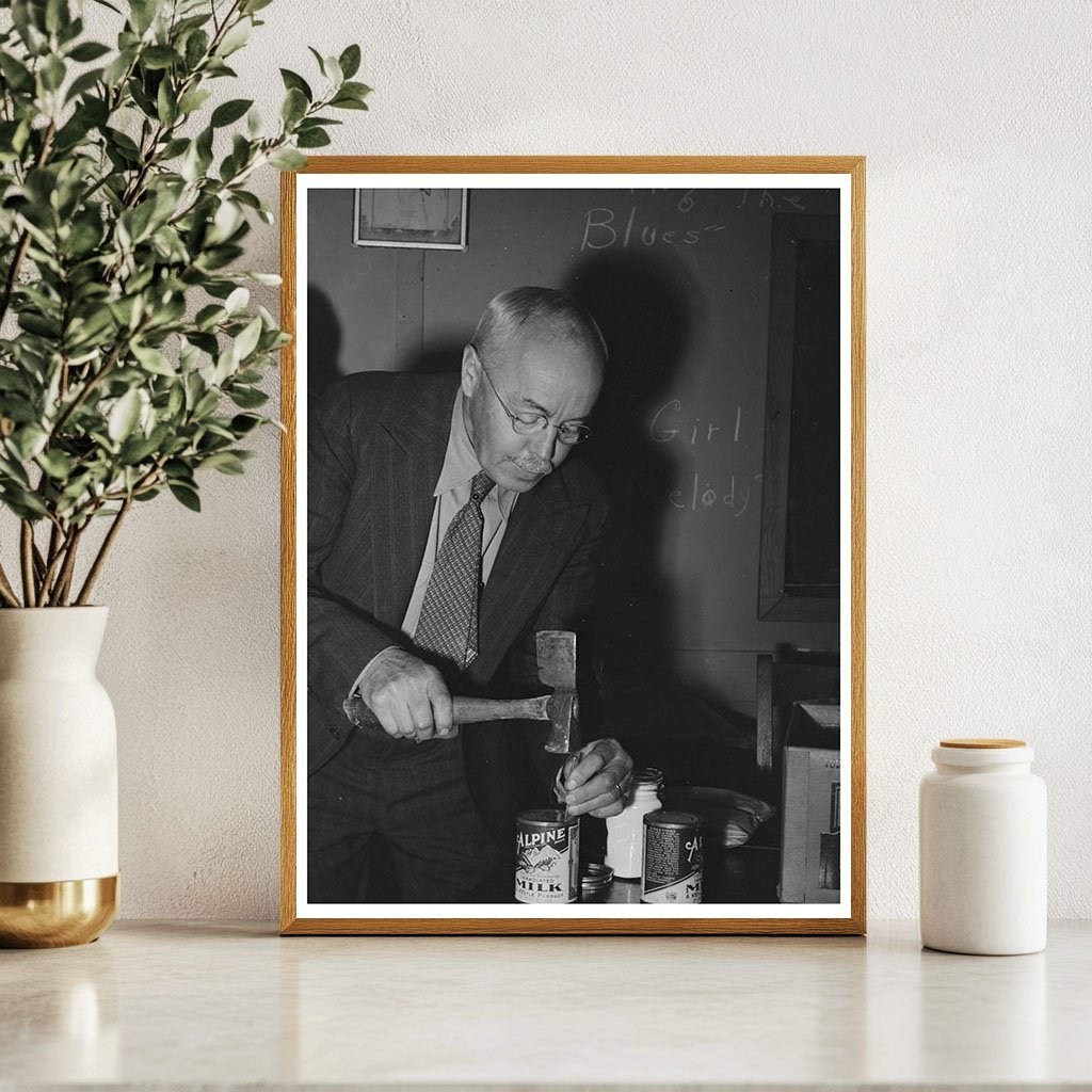 Farmer Opens Milk Can for Coffee at Meeting December 1940