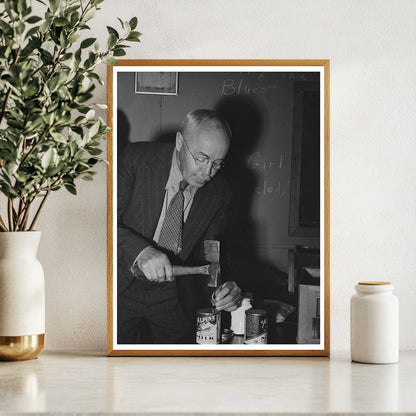 Farmer Opens Milk Can for Coffee at Meeting December 1940