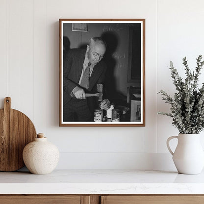 Farmer Opens Milk Can at Meeting Gold Hill California 1940