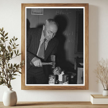 Farmer Opens Milk Can for Coffee at Meeting December 1940