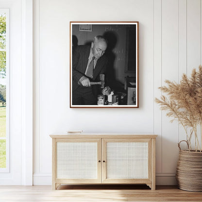 Farmer Opens Milk Can at Meeting Gold Hill California 1940