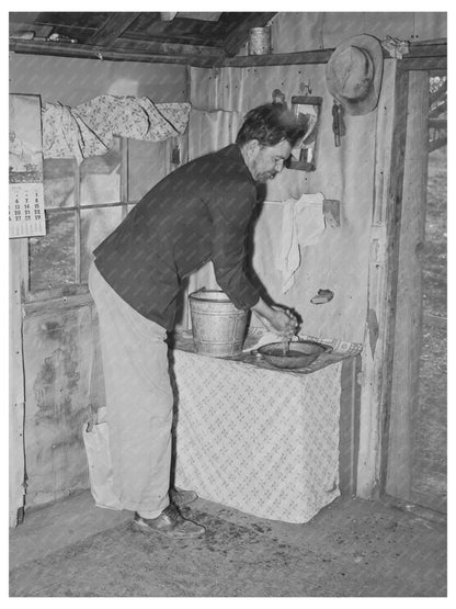 Farmer Washing Hands in Placer County California 1940