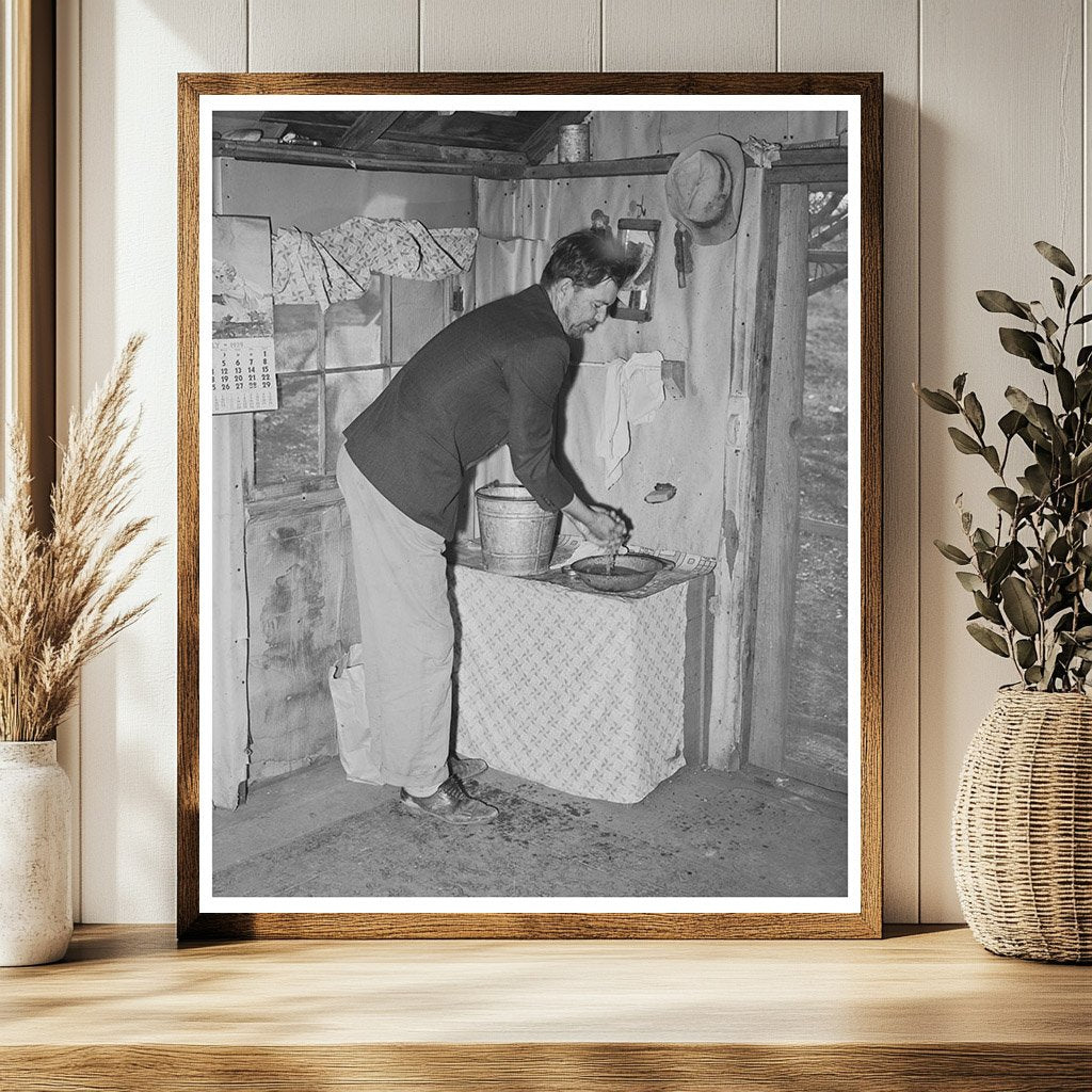 Farmer Washing Hands Placer County California December 1940