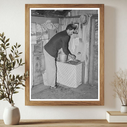 Farmer Washing Hands in Placer County California 1940