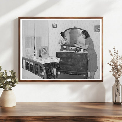 Fruit Farmers Wife in Bedroom Placer County California 1940
