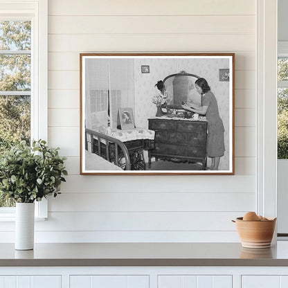 Fruit Farmers Wife in Bedroom Placer County California 1940
