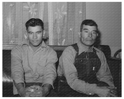 Fruit Farmer and Son Placer County California December 1940