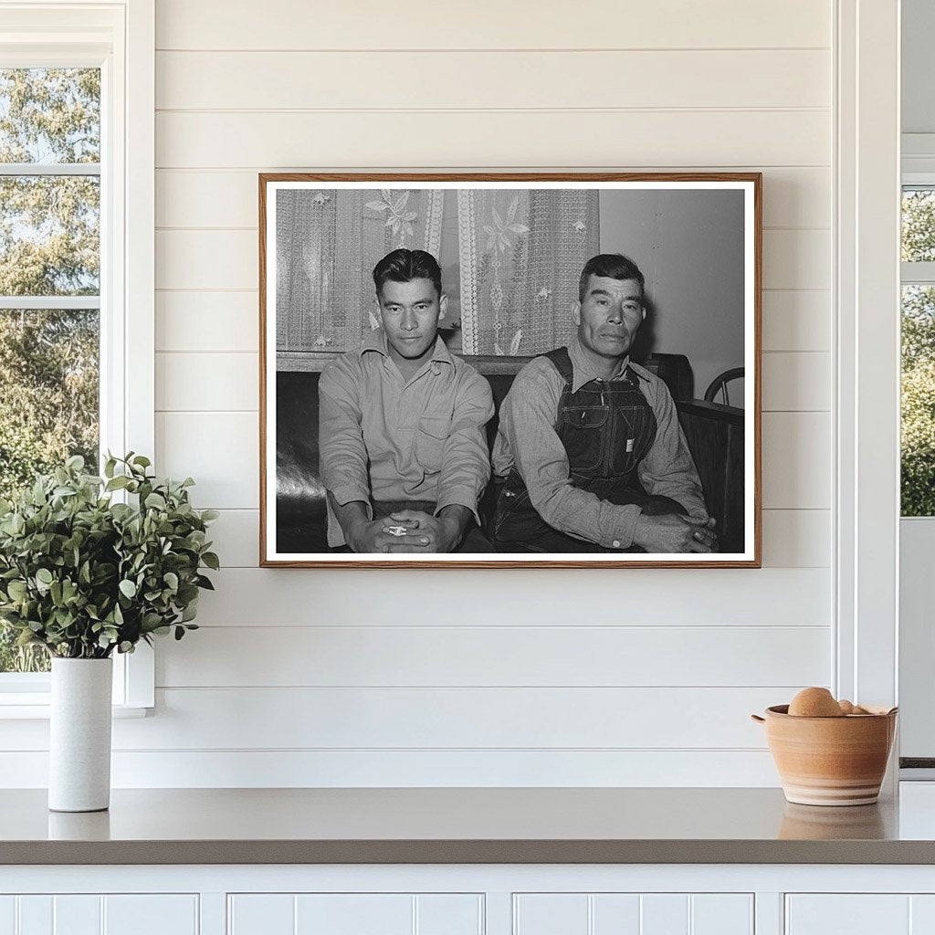 Fruit Farmer and Son in Placer County California 1940