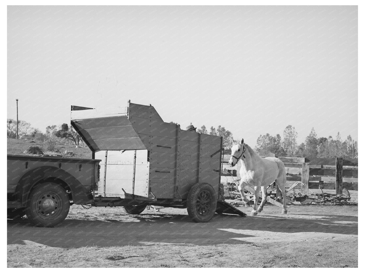 Vintage Farm Scene Placer County California December 1940
