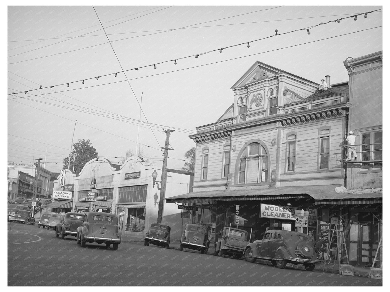 Auburn California Main Street December 1940 Historical Image