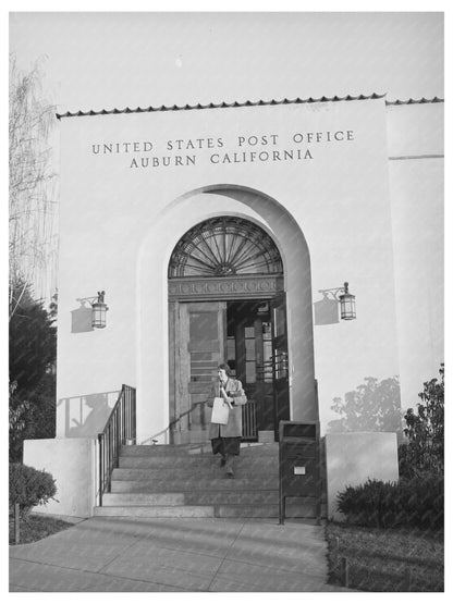 Vintage Post Office Entrance Auburn California 1940