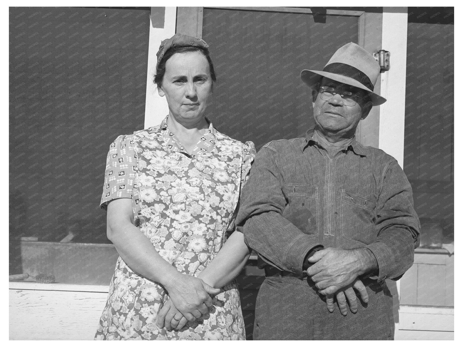 1940 Vintage Image of Fruit Farmer and Wife in California