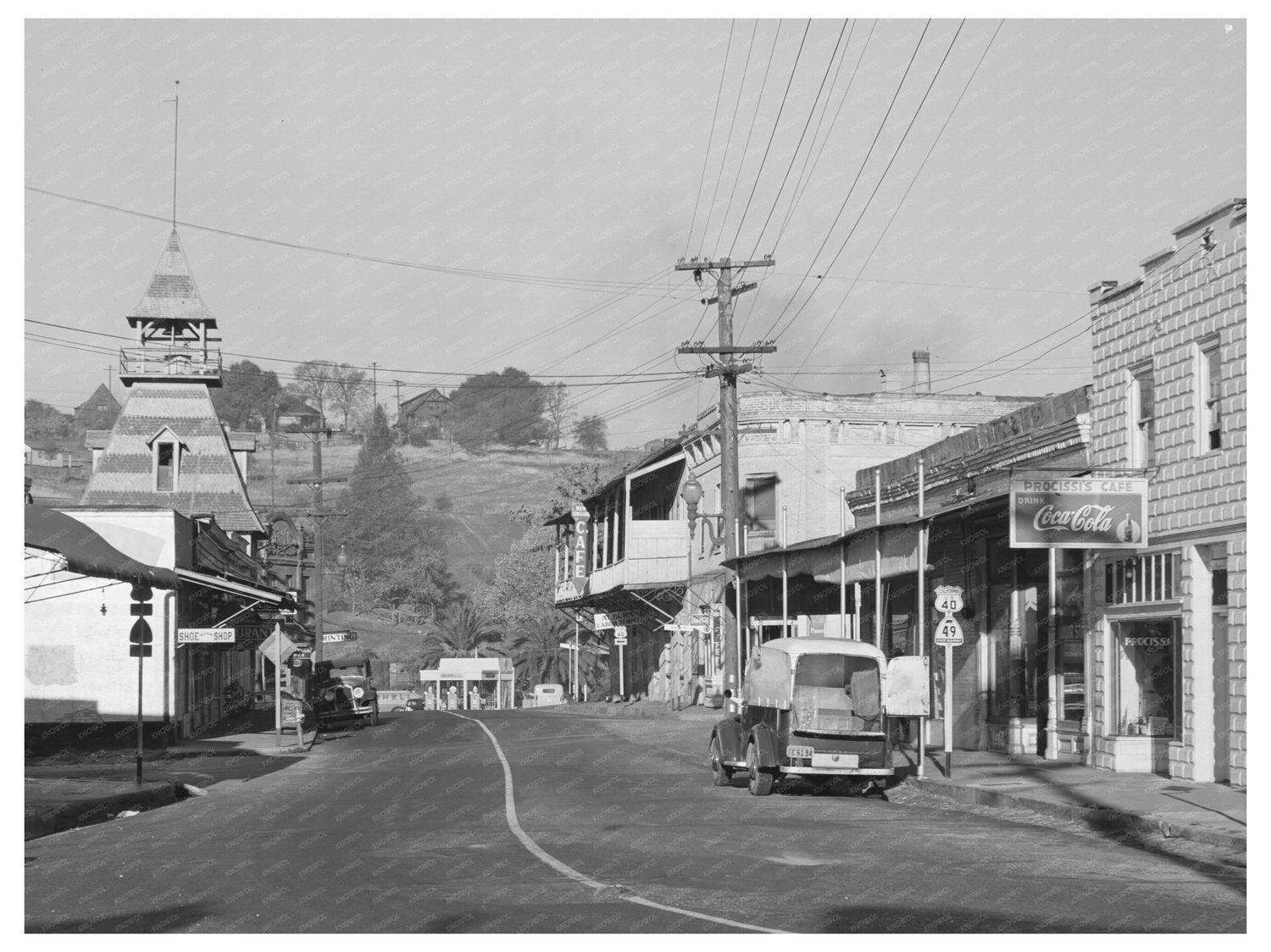 Auburn California Street Scene December 1940 Vintage Photo