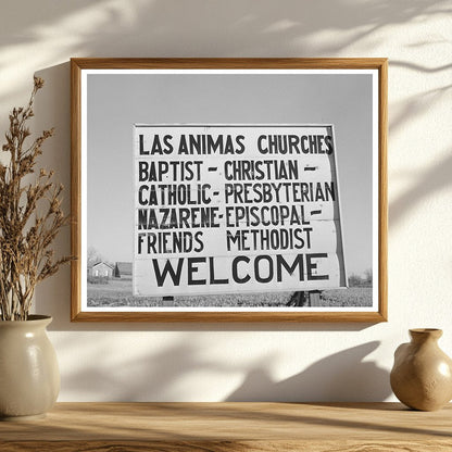 Las Animas Colorado City Limits Sign January 1941