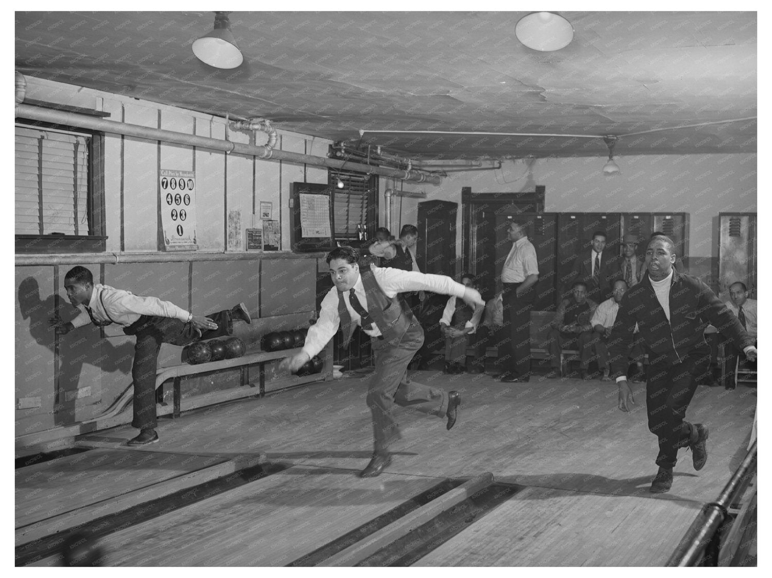 1941 South Side Chicago Bowling Alley Historical Image