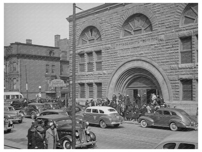 Crowd Exiting Pilgrim Baptist Church Chicago 1941